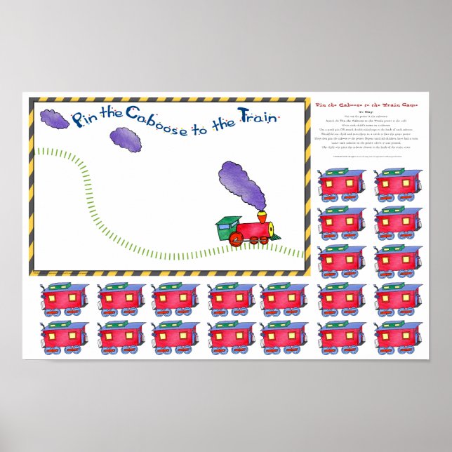 Póster Pequeno pino da calça para o jogo do trem (Frente)