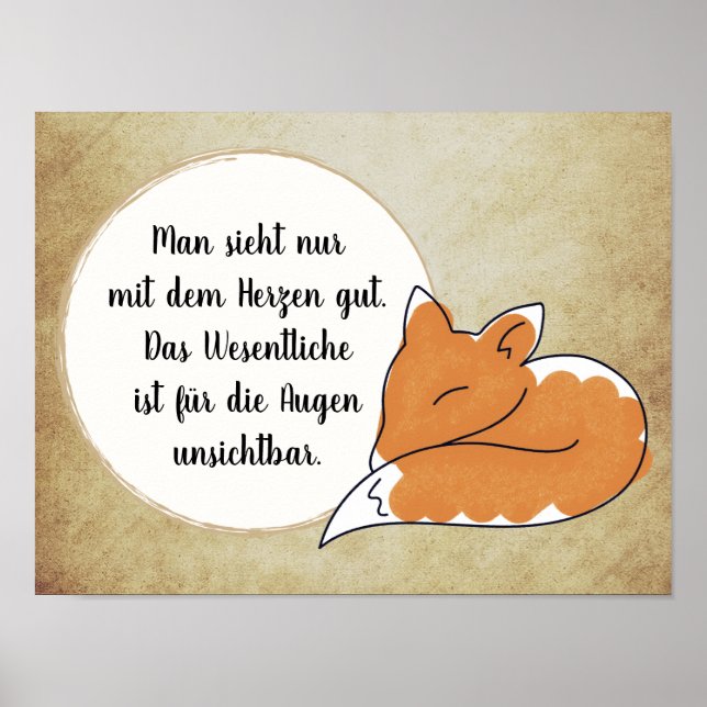 Poster Pequeno Príncipe Zitat (Frente)