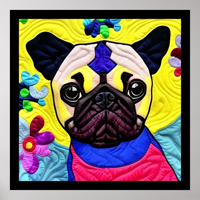 Poster Pequeno Pug Puppy Como Design (Frente)