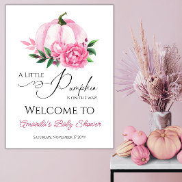 Poster Pequeno Pumpkin Blush Cor-de-Rosa Caiu Chá de fral