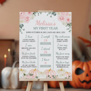 Poster Pequeno Pumpkin Primeiro Sinal de Marcha de Aniver