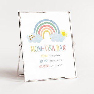Poster Pequeno Raio de Sol Arco-íris Mãe Osa Sinal de Bar