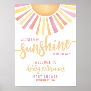 Poster Pequeno Raio De Sol Bebe Placa De Boas Vindas Para