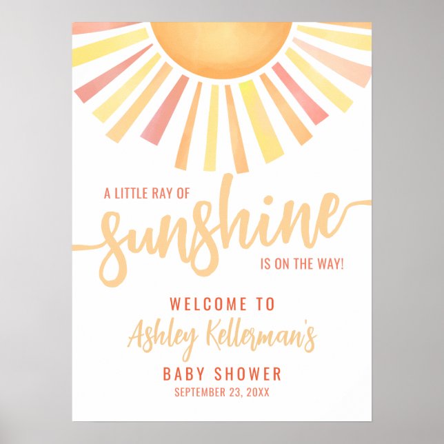 Poster Pequeno Raio De Sol Bebe Placa De Boas Vindas Para (Frente)