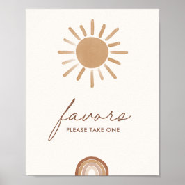 Poster Pequeno Raio Sol Chá de fraldas Favorece Sinal