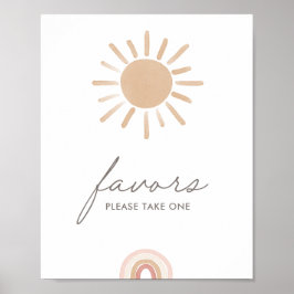 Poster Pequeno Raio Sol Chá de fraldas Favorece Sinal