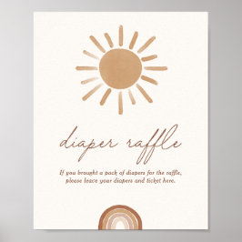Poster Pequeno Raio Sol de Fralda Chá de fraldas Raffle