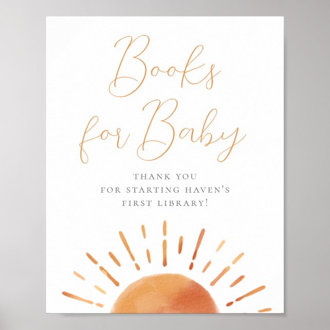 Poster Pequeno Raio Sol Livros De Chá de fraldas Para Beb (Frente)