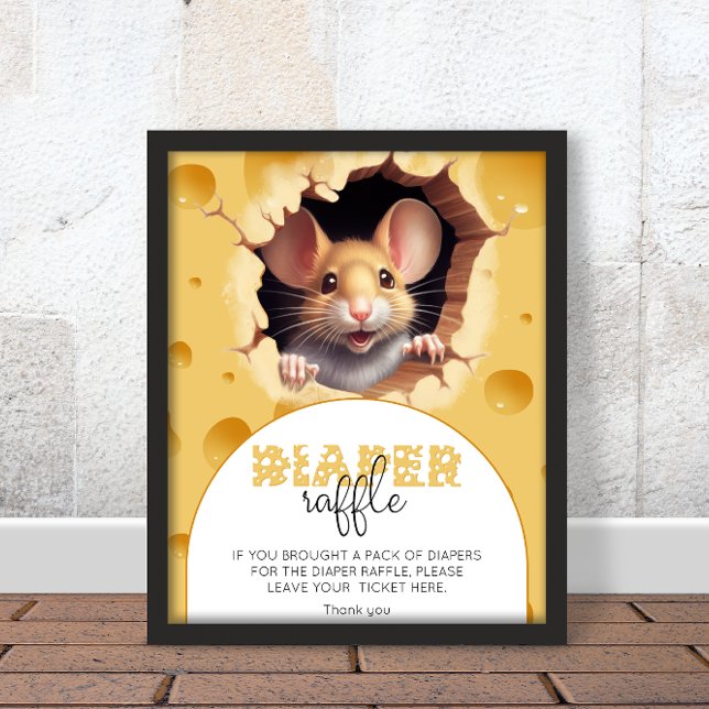 Poster Pequeno rato em rifa de fralda de Chá de fraldas d (Criador carregado)