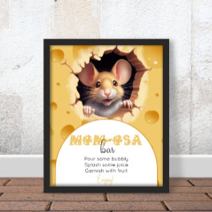 Poster Pequeno rato no queijo Bar da Mãe-osa
