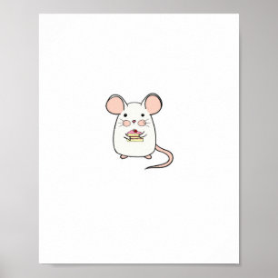 Poster Pequeno rato, tema de rato fofo design