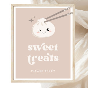 Poster Pequeno Sinal de Bao Dim Sum Sweet Treats