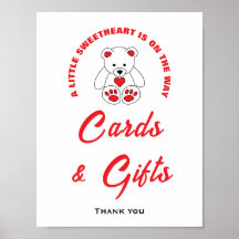 Pequeno Sinal de Chá de fraldas Cartões e Presente