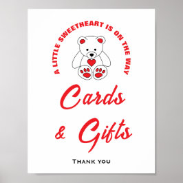 Poster Pequeno Sinal de Chá de fraldas Cartões e Presente