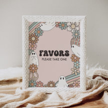 Pequeno sinal de Chá de fraldas de Boo Halloween