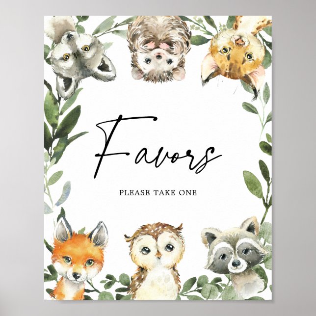 Poster Pequeno Sinal de Chá de fraldas de Madeira (Frente)