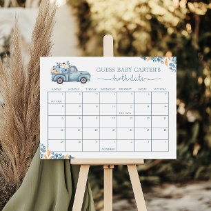 Poster Pequeno Sinal de Data de Vencimento do Bebê da Abó