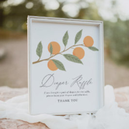 Poster Pequeno Sinal de Fralda de Chá de fraldas Cutil Ra