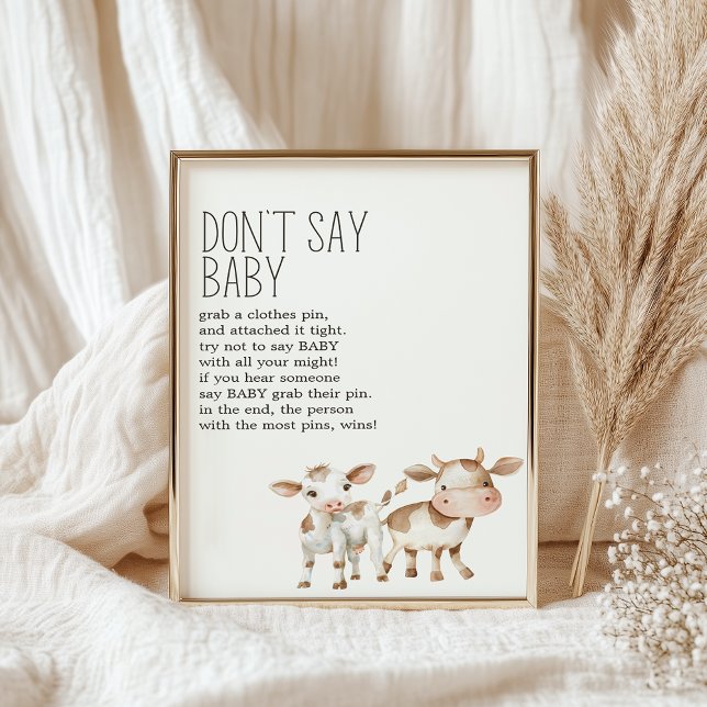 Poster Pequeno Sinal de Jogo de Chá de fraldas de Enferme (Criador carregado)