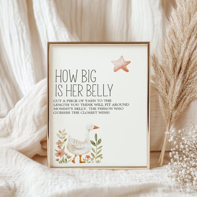 Poster Pequeno Sinal de Jogo de Chá de fraldas de Enferme (Criador carregado)