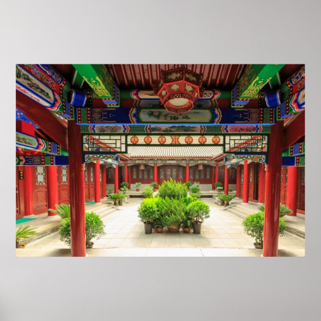 Poster Pequeno Templo de Ganso Selvagem, China (Frente)