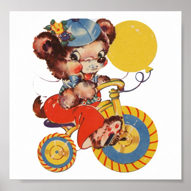 Poster Pequeno Urso em Trike (Frente)