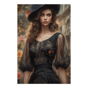 Póster Pequeno Vestido Preto Projetado por AI - Estilo de