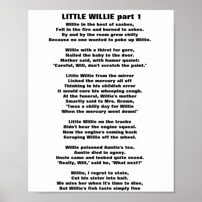 Poster PEQUENO WILLIE POEM parte 1 (Frente)