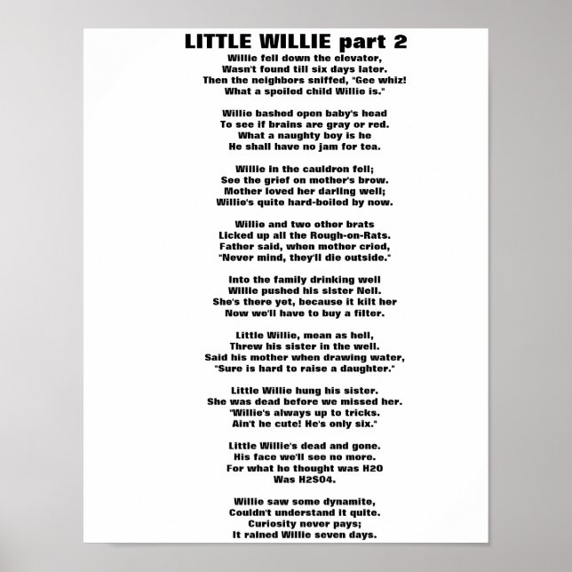 Poster PEQUENO WILLIE POEM parte 2 (Frente)