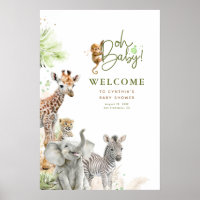 Pequenos Animais Safari Chá de fraldas Selva Bem-V