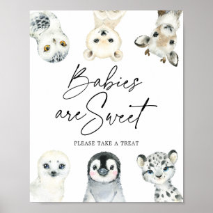 Poster Pequenos Bebês Chás de fraldas Do Ártico São S