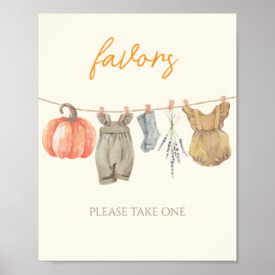 Poster Pequenos Pumpkin Caindo Roupas Chás de fraldas Fav