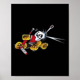 Poster Pequenos Saves Cartoon Hockey Goleiro Slap Shot Má