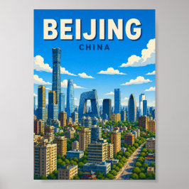 Poster Pequim China Horizonte Paisagem Urbana Moderna