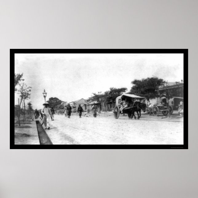 Póster Pequim, China Street Scene 1911 (Frente)