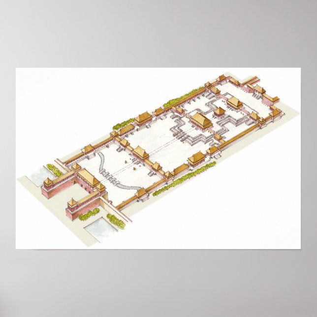 Poster Pequim, cidade proibida. Detalhe (Frente)