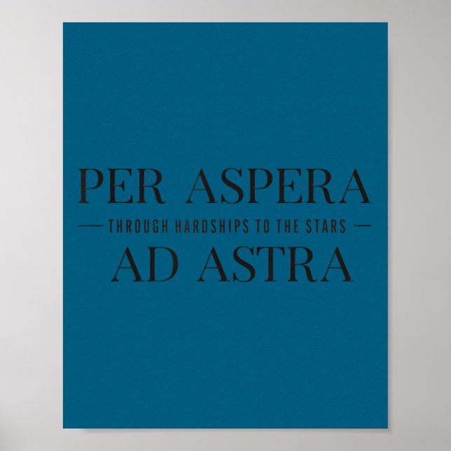 Poster Per Aspera Ad Astra Insrational Latin Quotes Motiv (Frente)