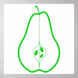 Poster Pera verde meia