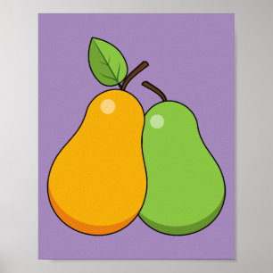 Poster Peras Amarelas e Verdes