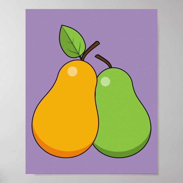 Poster Peras Amarelas e Verdes (Frente)