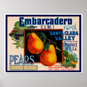 Poster Peras extravagantes de Embarcadero Santa Clara