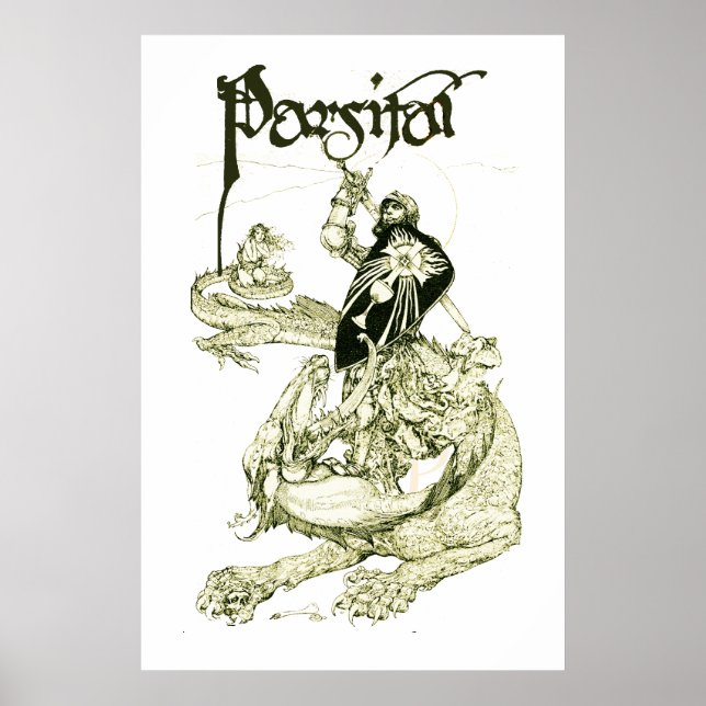 POSTER PERCEVAL LUTANDO CONTRA O DRAGÃO, BUSCA PELO SANTO (Frente)
