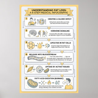 Poster Perda de Gordura: Uma Infografia Médica de 6 Etapa