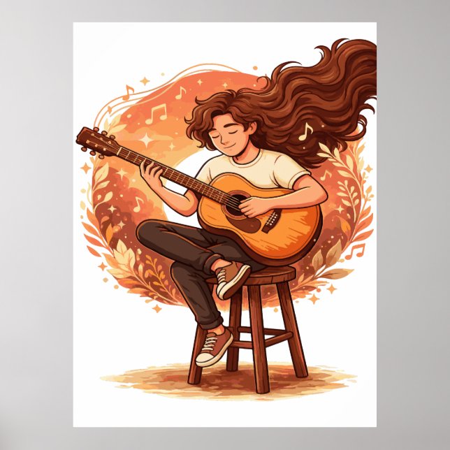 Poster Perdido Na Estética Ilusória do Cozy Guitar Player (Frente)