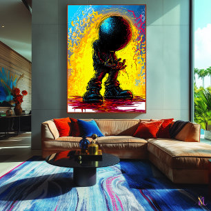 Poster Perdido no Abismo - Arte Expressionista Surreal