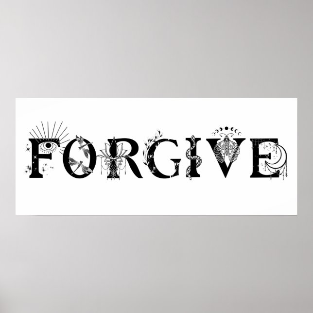 Poster Perdoe-se de palavras inspiradoras Lotus moon espi (Frente)