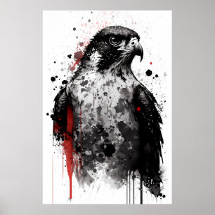 Poster Peregrine Falcon Portrait