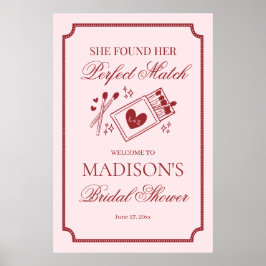 Poster Perfect Match Made in Heaven Bridal Shower Welcome