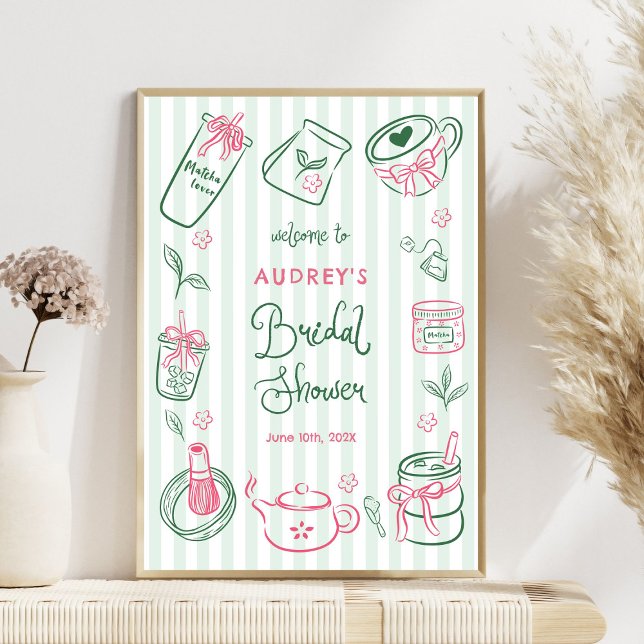 Poster Perfect Matcha Bridal Shower Green Welcome Sign (Criador carregado)