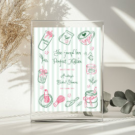 Poster Perfect Matcha Stripes Bridal Shower Welcome Sign